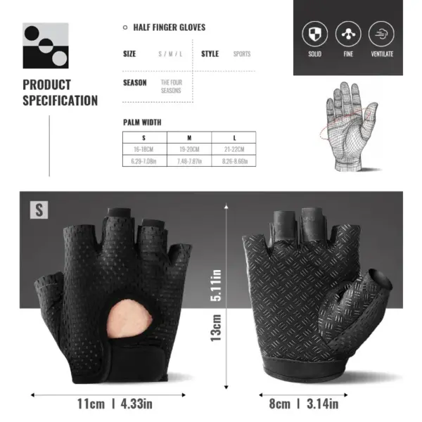 Breathable Women's Cycling Half Finger Gloves - Image 3