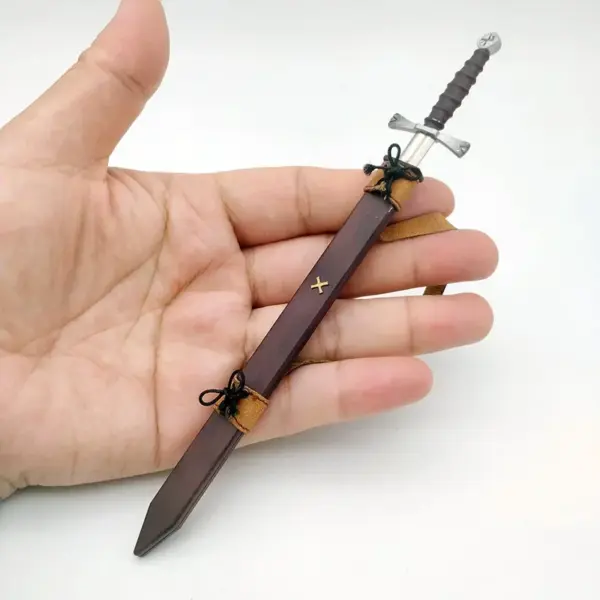 1/6 Scale Alloy Sword with Scabbard for Action Figures - Image 2