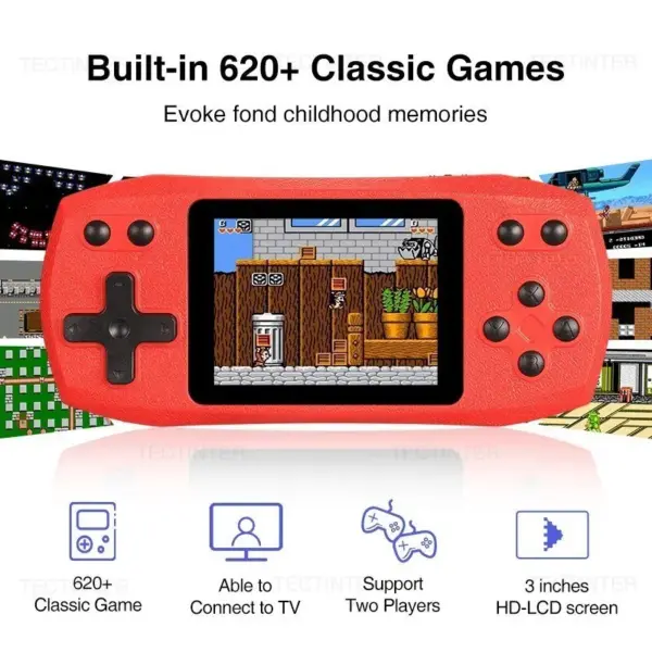 Retro Handheld Game Console with 620 Classic Games - Image 2