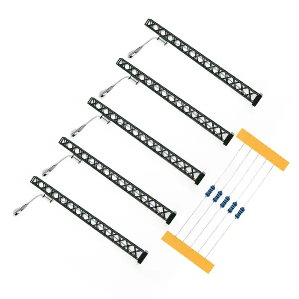 5-Pack H0 Model Railway LED Streetlights - Image 6