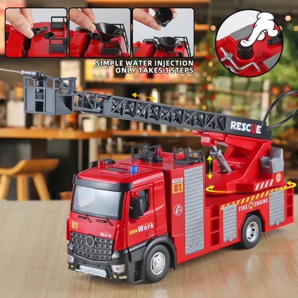 Water Spray Fire Engine Model Toy for Kids - Image 6