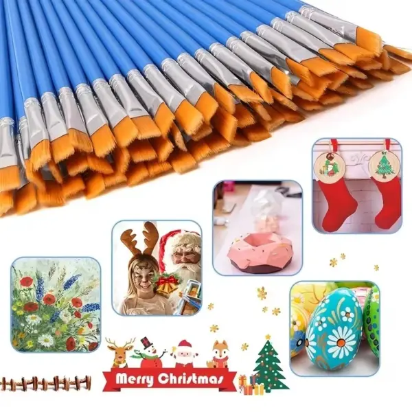 100pcs Nylon Painting Brush Set for Art Enthusiasts - Image 4