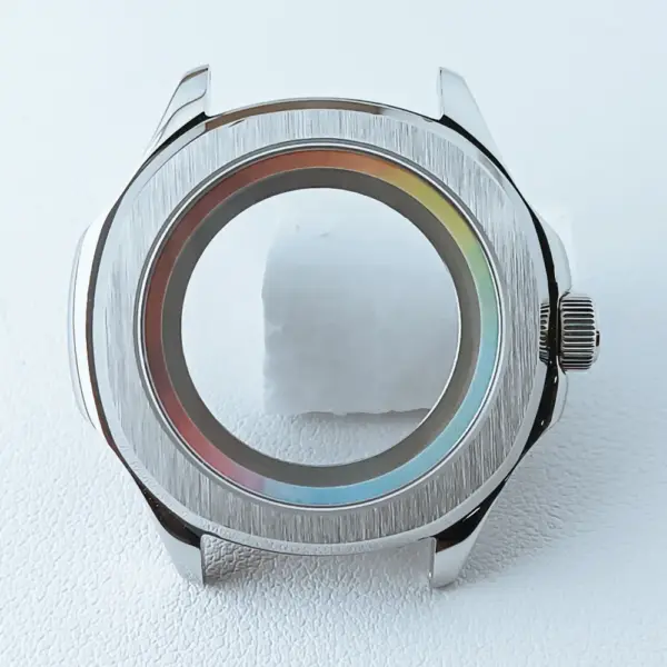 39.5mm Silver Black NH35 Watch Case with Sapphire Glass - Image 26
