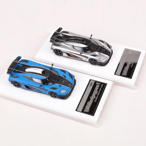 Limited Edition Resin Model Car 1:64 Blue/Silver - Image 4