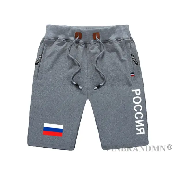 Russian Federation Flag Men's Beach Shorts RU - Image 10