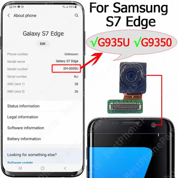Samsung Galaxy S7 Edge Front Selfie Camera Module - Image 3