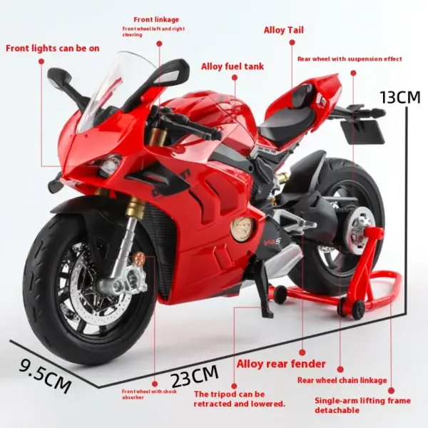 Ducati Panigale V4S 1:9 Diecast Motorcycle Model - Image 2