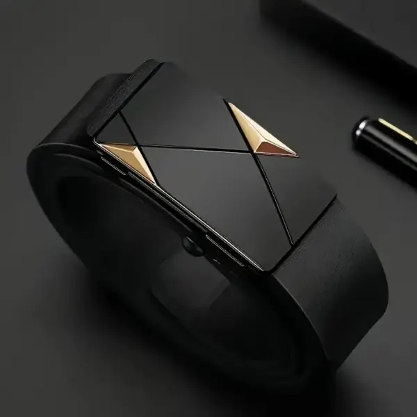 Men's PU Leather Business Belt with Automatic Buckle - Image 5