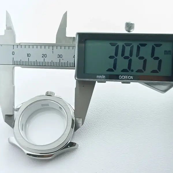 39.5mm Silver Black NH35 Watch Case with Sapphire Glass - Image 5