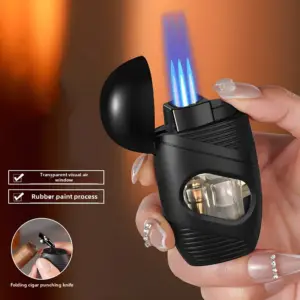 Visible Gas Windproof Cigarette Cigar Lighter Blue Flame Torch 15 Sf15357084f114ce797387232997dd52b6