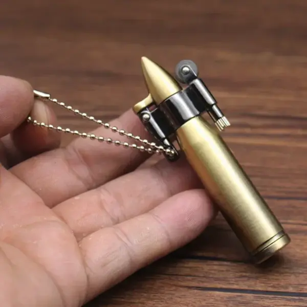 Retro Bullet Kerosene Lighter Keychain for Men - Image 6