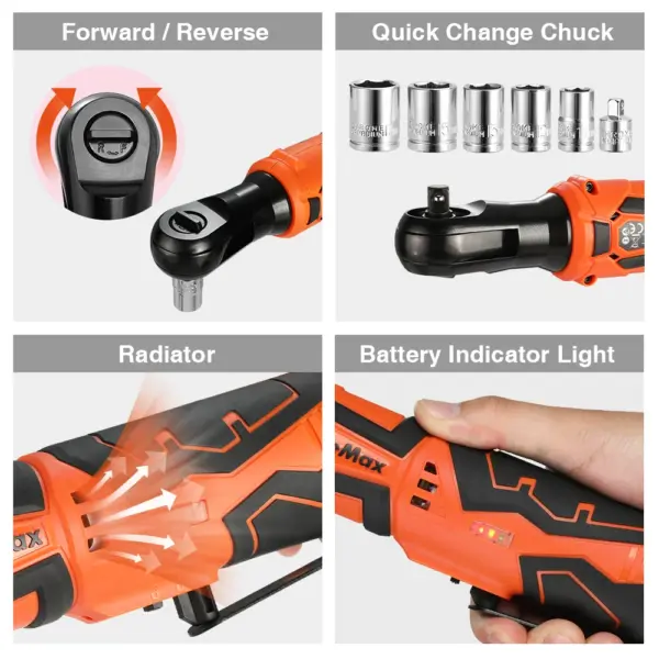 Cordless Electric Ratchet Wrench Set 12V 55NM - Image 2