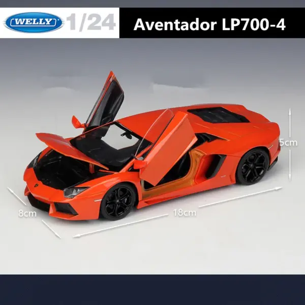 WELLY 1:24 Lamborghini Aventador Diecast Model - Image 5