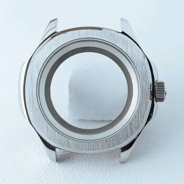 39.5mm Silver Black NH35 Watch Case with Sapphire Glass - Image 3