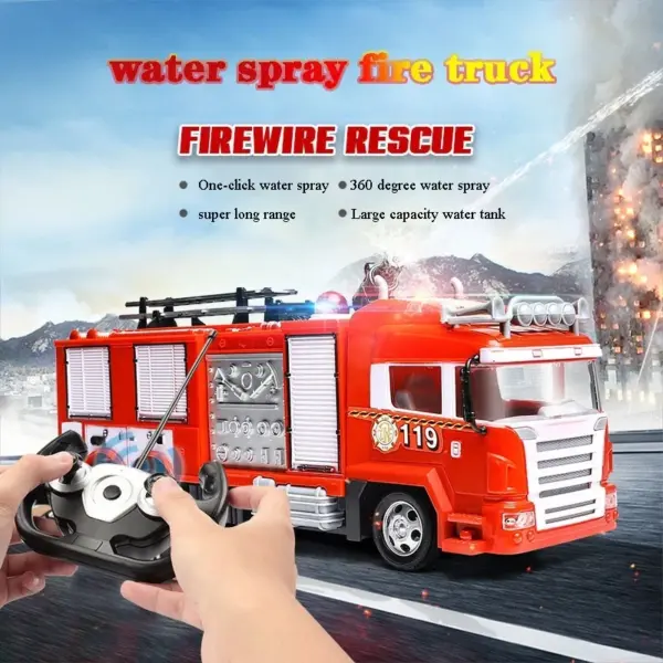 Remote Control Fire Truck Toy Set for Kids - Image 2