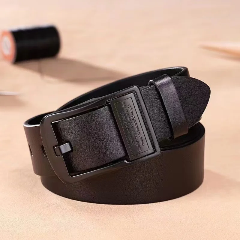 Luxury Leather Men’s Belt with Metal Pin Buckle 5 Luxury Leather Men’s Belt with Metal Pin Buckle - Image 5
