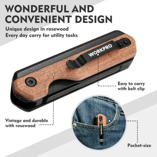 WORKPRO Multifunction Folding Utility Knife with 10 Blades - Image 4