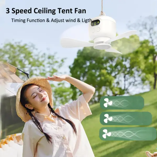 Portable Camping Ceiling Fan with Remote - Image 2