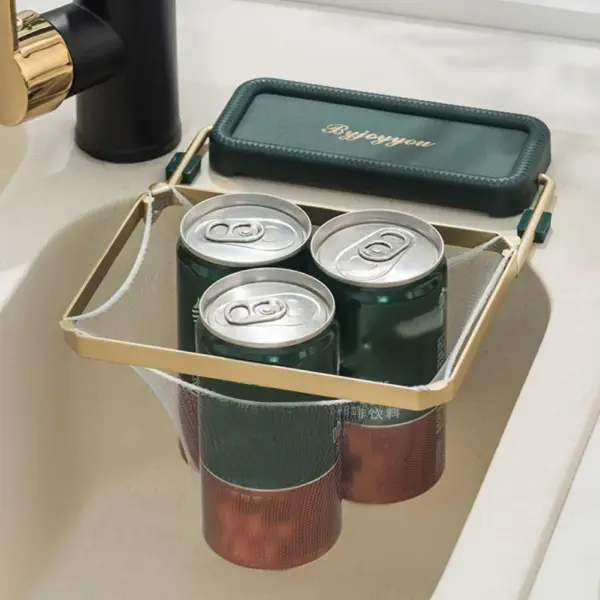 Foldable Kitchen Sink Filter Rack and Mesh Strainer - Image 4