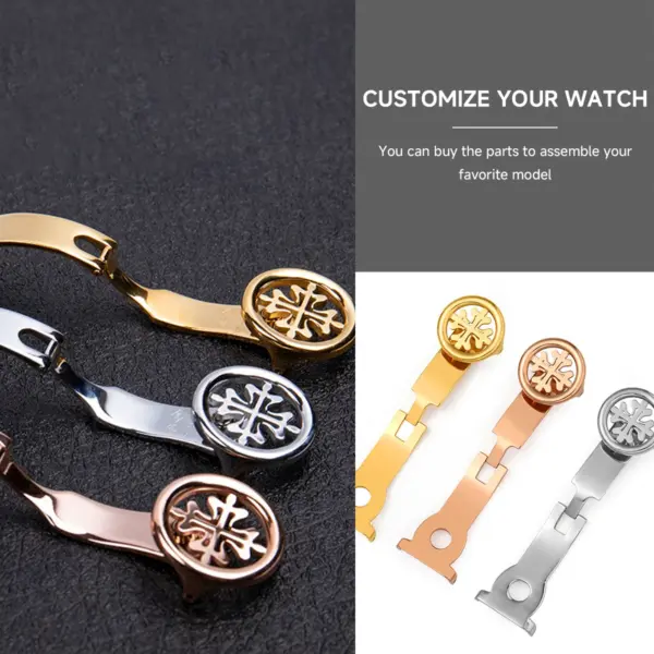 18mm 20mm Stainless Steel Butterfly Buckle for PP Watch Strap - Image 4