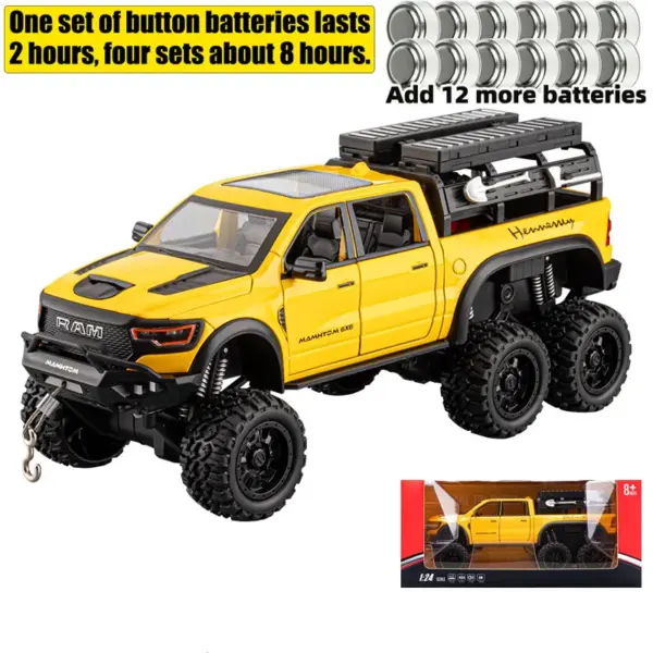 1:24 Dodge Mammoth RAM 1000 TRX 6x6 Diecast Model - Image 8