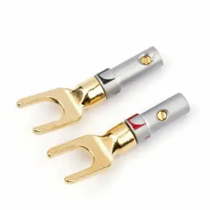 Gold Plated Y U Shape Banana Plug Connector