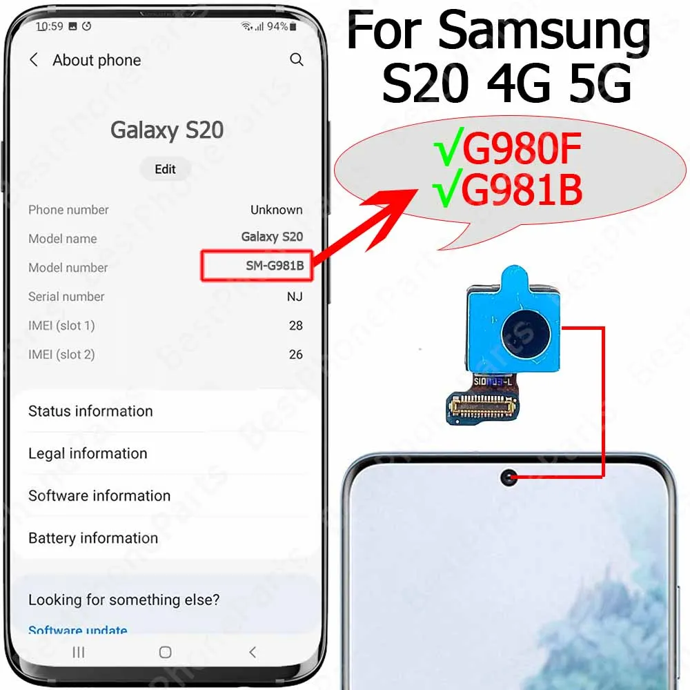Original Front Camera Module for Samsung Galaxy S20 Series 15 Original Front Camera Module for Samsung Galaxy S20 Series - Image 15