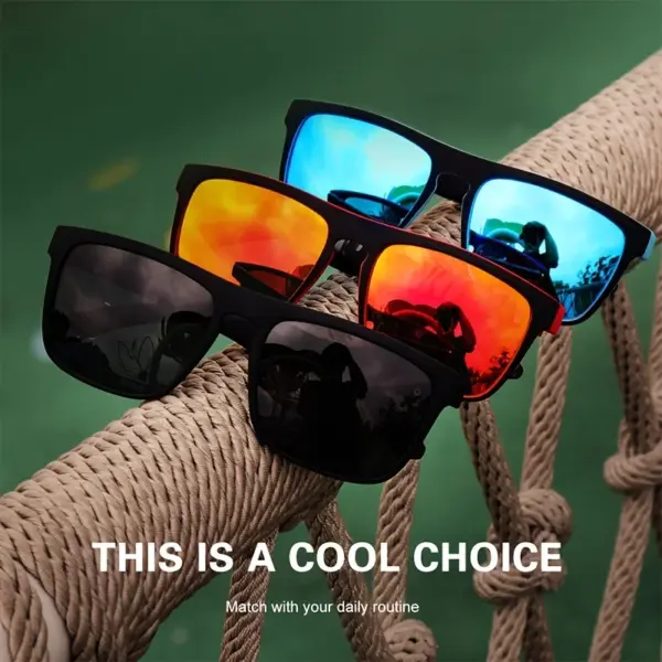 Vintage Square Polarized Sunglasses for Men Women - Image 3