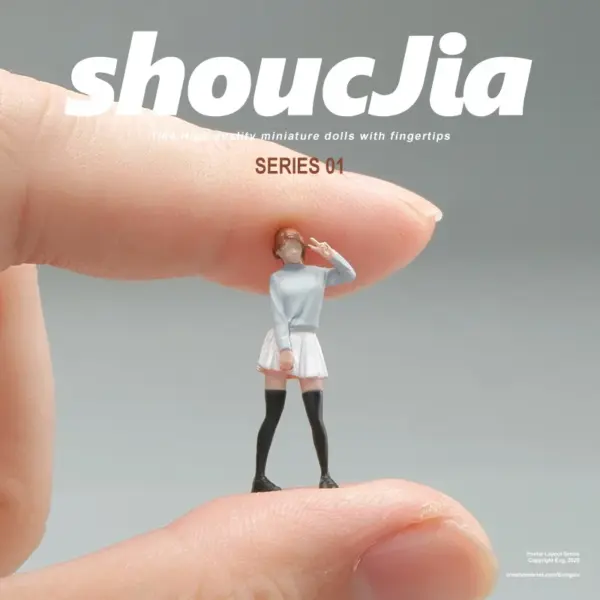 1/64 Diorama Miniature Girl in Uniform Figure - Image 2