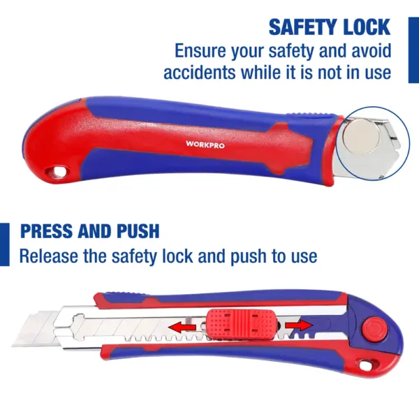 WORKPRO Retractable Utility Knife with 5 Blades - Image 4