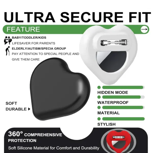 Heart-Shaped Silicone AirTag Protective Case - Image 6