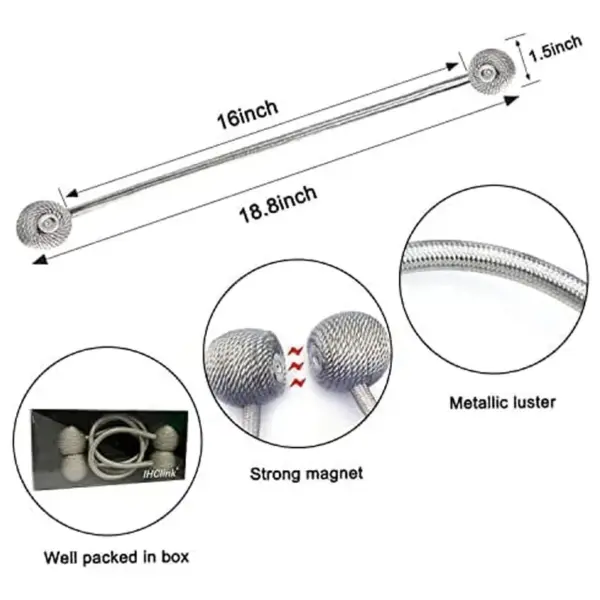 Magnetic Pearl Curtain Tiebacks Set for Elegant Drapes - Image 5