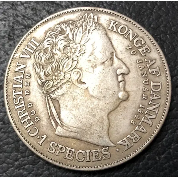 1848 Denmark Speciedaler Antique Coin - Image 3