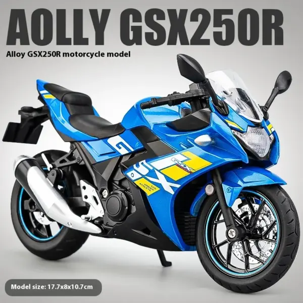 1:12 Suzuki GSX-250R Diecast Motorcycle Model - Image 7