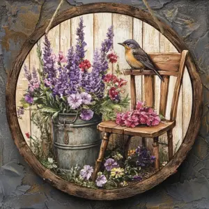 Rustic Round Wooden Sign for Decor 8 Sf73510fb7f6c437da843e14a6a957facj