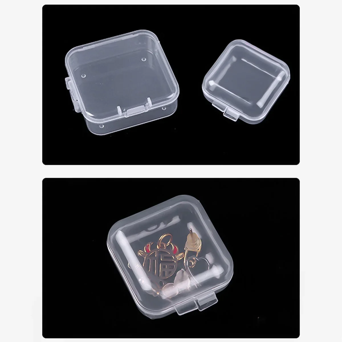 Mini Transparent Jewelry Storage Box Set 4 Mini Transparent Jewelry Storage Box Set - Image 4