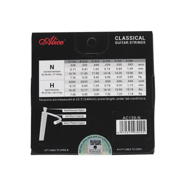Alice AC139 Classical Guitar Strings Titanium Nylon - Image 6