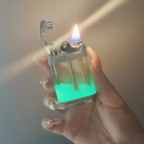 ZORRO Metal Vintage Luminous Quicksand Lighter - Image 2