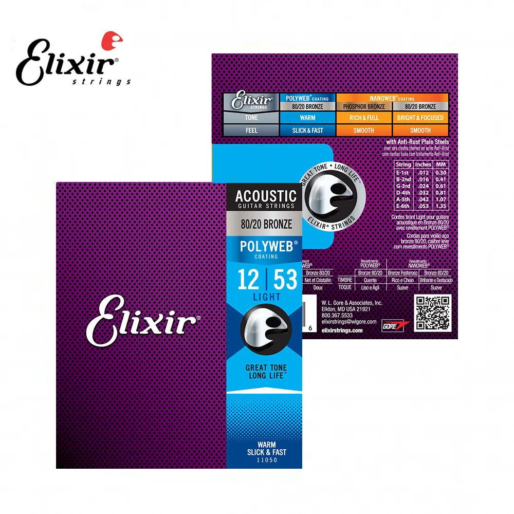 12-Pack Elixir NANOWEB Guitar Strings for Acoustic/Electric 10 12-Pack Elixir NANOWEB Guitar Strings for Acoustic/Electric - Image 10