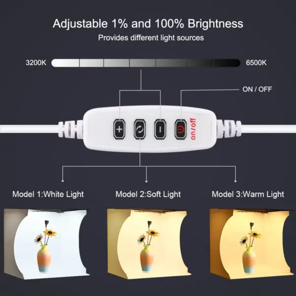 PULUZ 30cm Folding Ring Light Studio Kit - Image 6