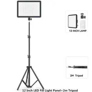 8/12 Inch LED Video Light Panel Kit with Tripod 23 Sf94e777456674899b788670374b395e91