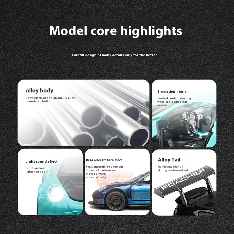 1:32 Porsche GT3 RS Diecast Metal Model Car 2 1:32 Porsche GT3 RS Diecast Metal Model Car - Image 2