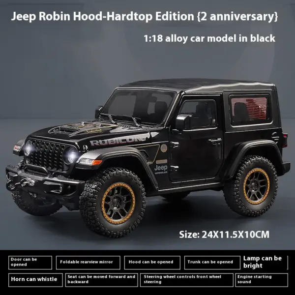 1:18 Jeep Wrangler Rubicon Diecast Model - Image 11