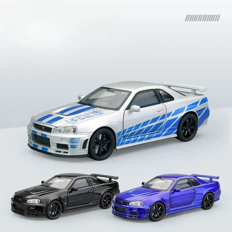 1:32 Nissan Skyline GTR R34 Diecast Car Model 4 1:32 Nissan Skyline GTR R34 Diecast Car Model - Image 4