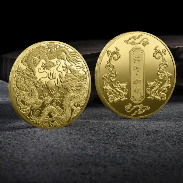 2024 Chinese Dragon Lucky Coin Gold Plated Collectible - Image 12