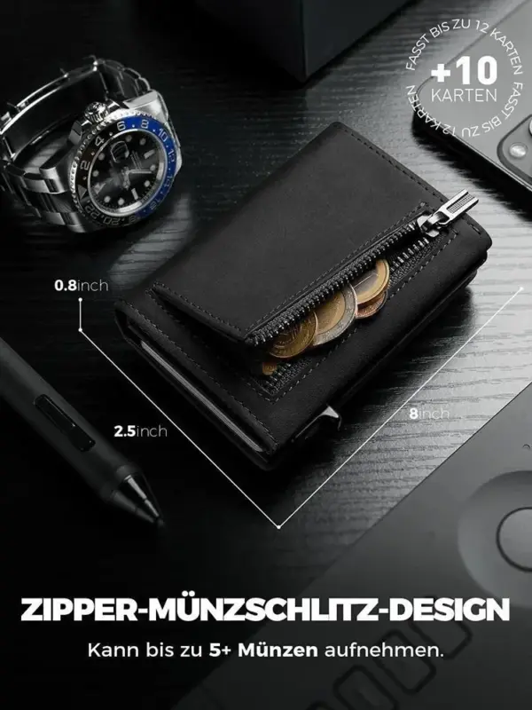 Slim RFID-Blocking Wallet with Coin Slot for Men - Image 3