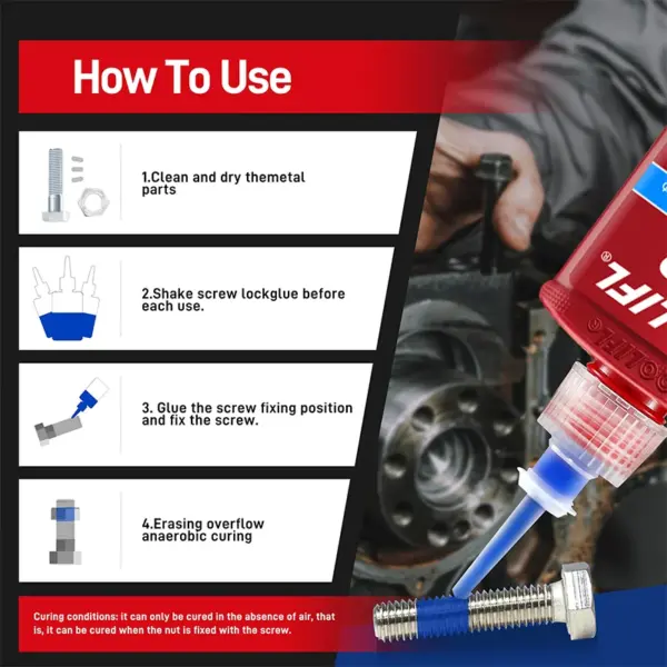 Blue Medium Strength Threadlocker 242 for Metal Fasteners - Image 6