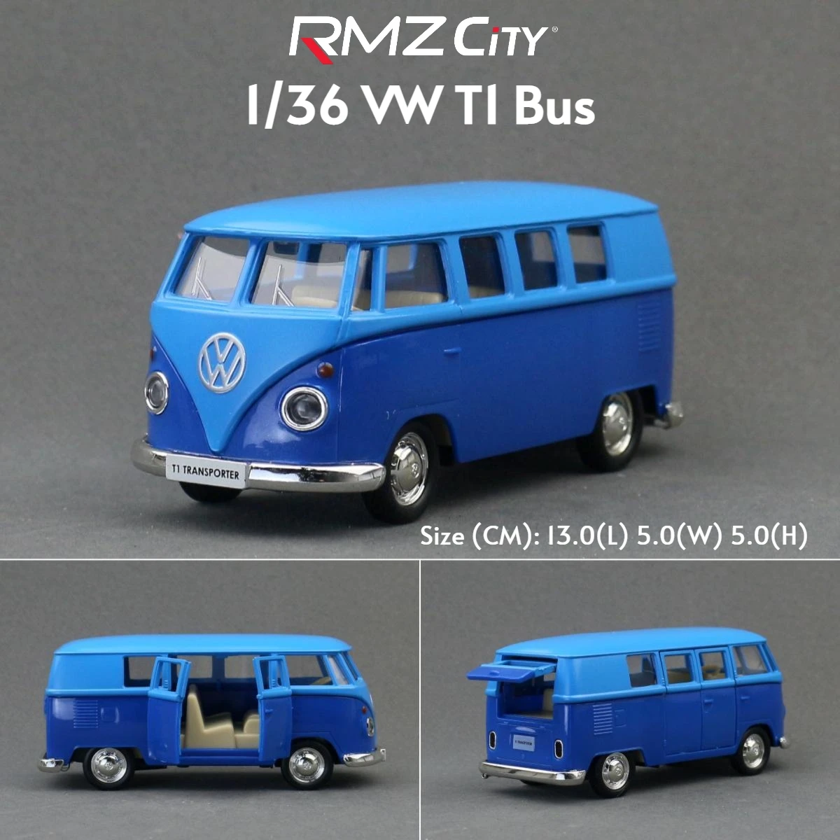 1/36 VW T1 Transporter Samba Bus Diecast Model 7 1/36 VW T1 Transporter Samba Bus Diecast Model - Image 7