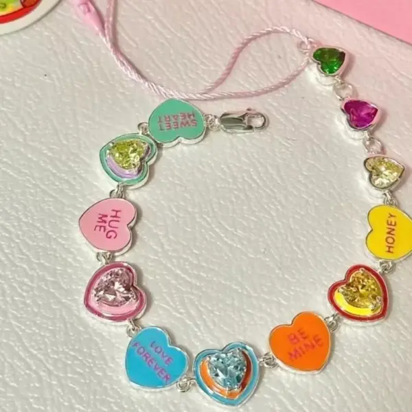 Fashion Heart Candy Color Enamel Bracelet Women - Image 4