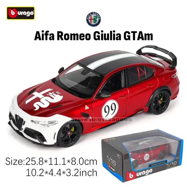 Bburago 1:18 Alfa Romeo Giulia GTAm Collectible - Image 7